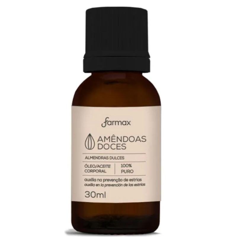 OLEO CORPORAL FARMAX 30ML AMENDOAS DOCES