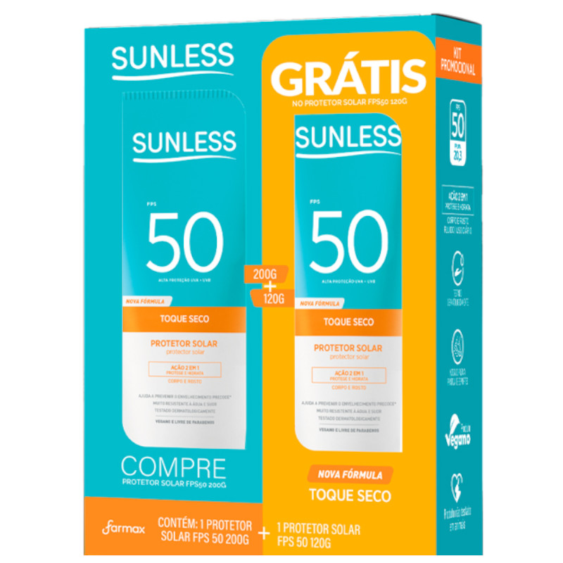 SUNLESS KIT FPS 50 PROT 200G+120G PROMO