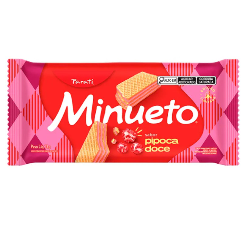 PARATI WAFER MINUETO 73G PIPOCA DOCE